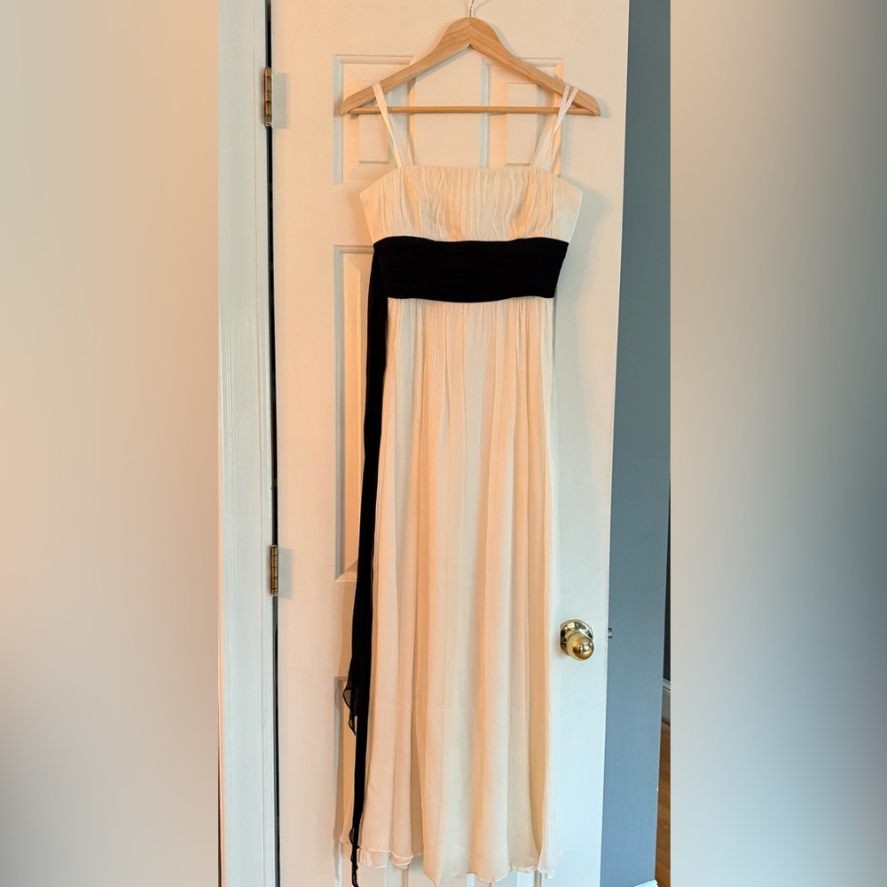 BCBGMaxAzria Black and White Strapless Gown